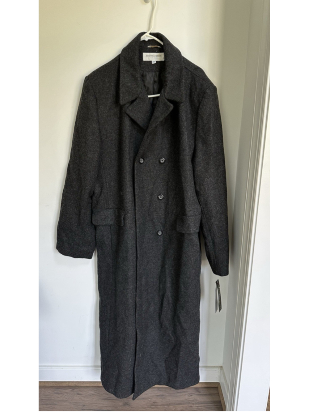 Vintage New Andrea Brem Black Winter Wool Trench/Peacoat Coat Women’s Size 20W